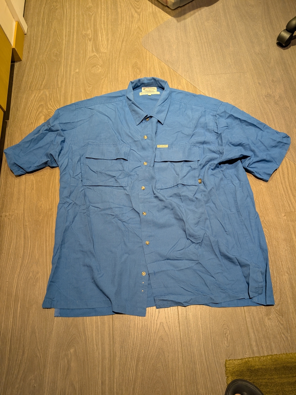 Columbia Short-Sleeve Blue Fishing Shirt